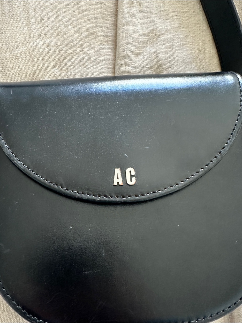 Black Leather Shoulder Bag - Picture 2 of 5
